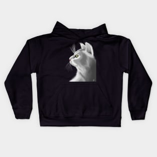 Gray Cat - Transparent Background Kids Hoodie